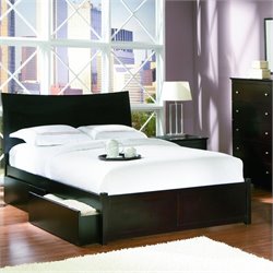 Atlantic Furniture Milano Platform Bed with Flat Panel Footboard in Espresso Finish