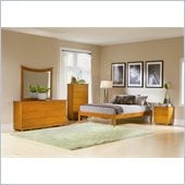 Atlantic Furniture Concord Wood Platform Bed with Open Footrail 5 Piece Bedroom Set