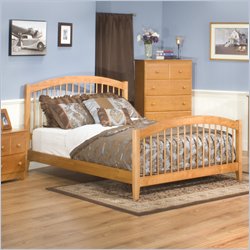 Atlantic Furniture Windsor Wood Platform Bed with Matching Footboard 5 Piece Bedroom Set