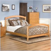 Atlantic Furniture Windsor Wood Platform Bed with Matching Footboard 5 Piece Bedroom Set