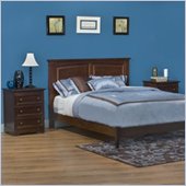 Atlantic Furniture Monterey Wood Platform Bed with Open Footrail 5 Piece Bedroom Set