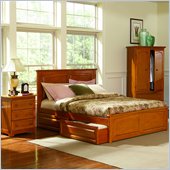 Atlantic Furniture Monterey Platform Bed with Raised Panel Footboard 2 Piece Bedroom Set