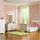 Atlantic Furniture Wood Sleigh Bed 5 Piece Bedroom Set