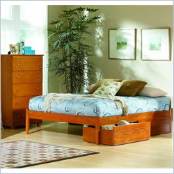 Atlantic Furniture Concord Platform Bed with Open Footrail and Storage Drawer Set