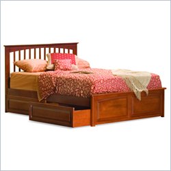 Atlantic Furniture Brooklyn Platform Bed with Raised Panel Footboard and Storage Drawer... by Atlantic Furniture
