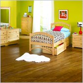 Atlantic Furniture Windsor Twin Wood Platform Bed with Double Arch Footboard 3 Piece Bedroom Set