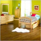 Atlantic Furniture Windsor Twin Wood Platform Bed with Double Arch Footboard 4 Piece Bedroom Set