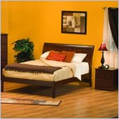 Atlantic Furniture Bordeaux Wood Platform Bed with Open Footrail 4 Piece Bedroom Set