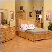 Atlantic Furniture Manhattan Wood Platform Bed with Matching Footboard 3 Piece Bedroom Set