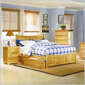 Atlantic Furniture Manhattan 4 Piece Bedroom Set in Natural Maple
