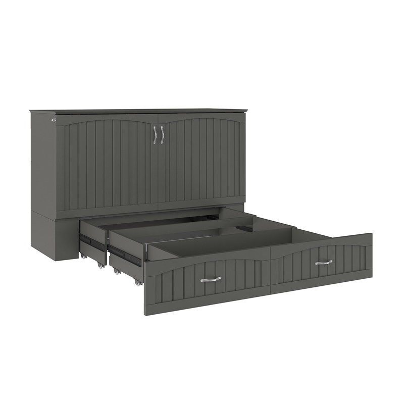 AFI Southhampton Queen Murphy Bed Chest in Gray