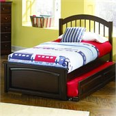 Atlantic Furniture Windsor Platform Bed with Raised Panel Footboard in Antique Walnut Finish