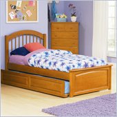 Atlantic Furniture Windsor Platform Bed with Raised Panel Footboard in Caramel Latte Finish
