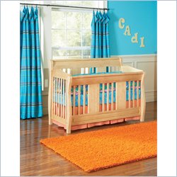 Atlantic Furniture Versailles 4-in-1 Convertible Baby Crib in Natural Maple