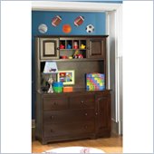 Atlantic Furniture Windsor Changing Table and Hutch in Antique Walnut