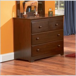 Atlantic Furniture Windsor 3 Drawer Single Dresser in Antique Walnut
