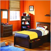 Atlantic Furniture Brooklyn 4 Piece Platform Bedroom Set with Free 7 Mattress