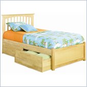 Atlantic Furniture Brooklyn Twin Platform Bed with Flat Panel Footboard