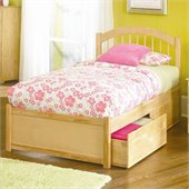 Atlantic Furniture Windsor Platform Bed with Flat Panel Footboard in Natural Maple