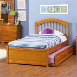 Atlantic Furniture Windsor Platform Bed with Flat Panel Footboard in Caramel Latte-Full