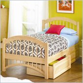 Atlantic Furniture Windsor Platform Bed with Matching Footboard in Natural Maple