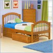 ADD TO YOUR SET: Atlantic Furniture Windsor Platform Bed with Matching Footboard in Caramel Latte
