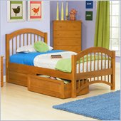 Atlantic Furniture Windsor Platform Bed with Matching Footboard in Caramel Latte