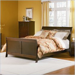 Atlantic Furniture Bordeaux Platform Bed with Matching Footboard in Antique Walnut Best Price