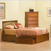 Atlantic Furniture Brooklyn Platform Bed with Flat Panel Footboard in Light Cherry