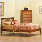 Atlantic Furniture Brooklyn Platform Bed with Open Footrail in Light Cherry