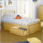 Atlantic Furniture Brooklyn Platform Bed with Raised Panel Footboard in Natural Maple