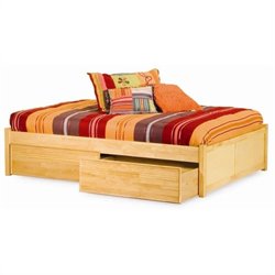 Atlantic Furniture Concord Platform Bed with Flat Panel Footboard in Natural Maple
