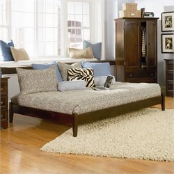 Atlantic Furniture Concord Platform Bed with Open Footrail in Antique Walnut-King