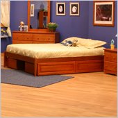 Atlantic Furniture Concord Platform Bed with Open Footrail in Light Cherry