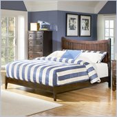 Atlantic Furniture Manhattan Platform Bed with Open Footrail in Antique Walnut