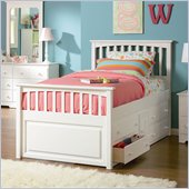 Atlantic Furniture Mate's Storage Bed with Underbed 4 Drawer Chest in White