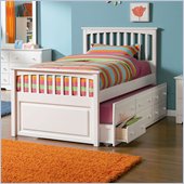 Atlantic Furniture Mate's Storage Bed with 3 Drawer Trundle in White