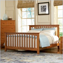 Atlantic Furniture Brooklyn Platform Bed with Matching Footboard in Caramel Latte