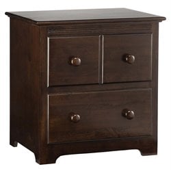 Atlantic Furniture Windsor 2 Drawer Nightstand in Antique Walnut