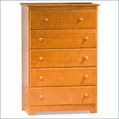 Atlantic Furniture Windsor 48 Inch 5 Drawer Chest in Light Cherry