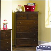 Atlantic Furniture Windsor 55 Inch 5 Drawer Chest in Antique Walnut