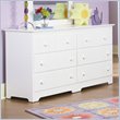 ADD TO YOUR SET: Atlantic Furniture Windsor 6 Drawer Double Dresser in White