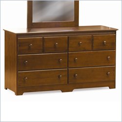 Atlantic Furniture Windsor 6 Drawer Double Dresser in Antique Walnut