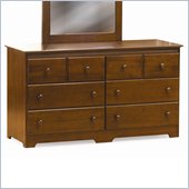 Atlantic Furniture Windsor 6 Drawer Double Dresser in Antique Walnut