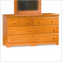 Atlantic Furniture Windsor 6 Drawer Double Dresser in Light Cherry