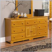 Atlantic Furniture Windsor 7 Drawer Double Dresser in Caramel Latte