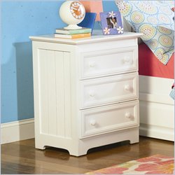 Atlantic Furniture Manhattan 3 Drawer Nightstand in White