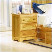 Atlantic Furniture Manhattan 3 Drawer Nightstand in Natural Maple