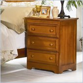 Atlantic Furniture Manhattan 3 Drawer Nightstand in Light Cherry