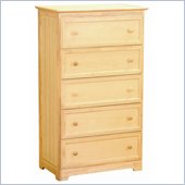 Atlantic Furniture Manhattan 5 Drawer Chest in Natural Maple